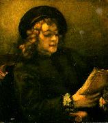 Rembrandt van rijn portratt av titus oil painting on canvas